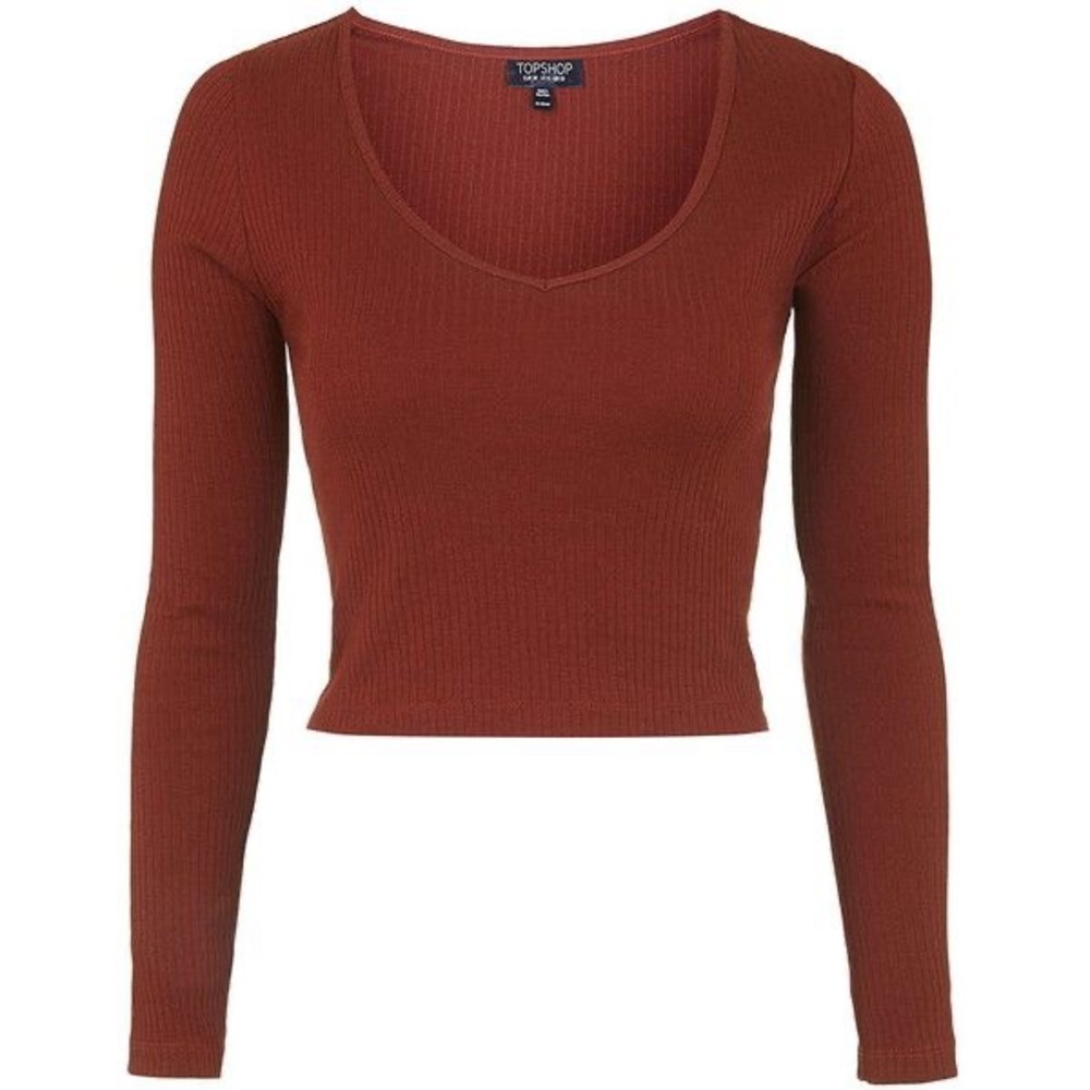 NWT TOPSHOP V-Neck Ribbed Maroon Top